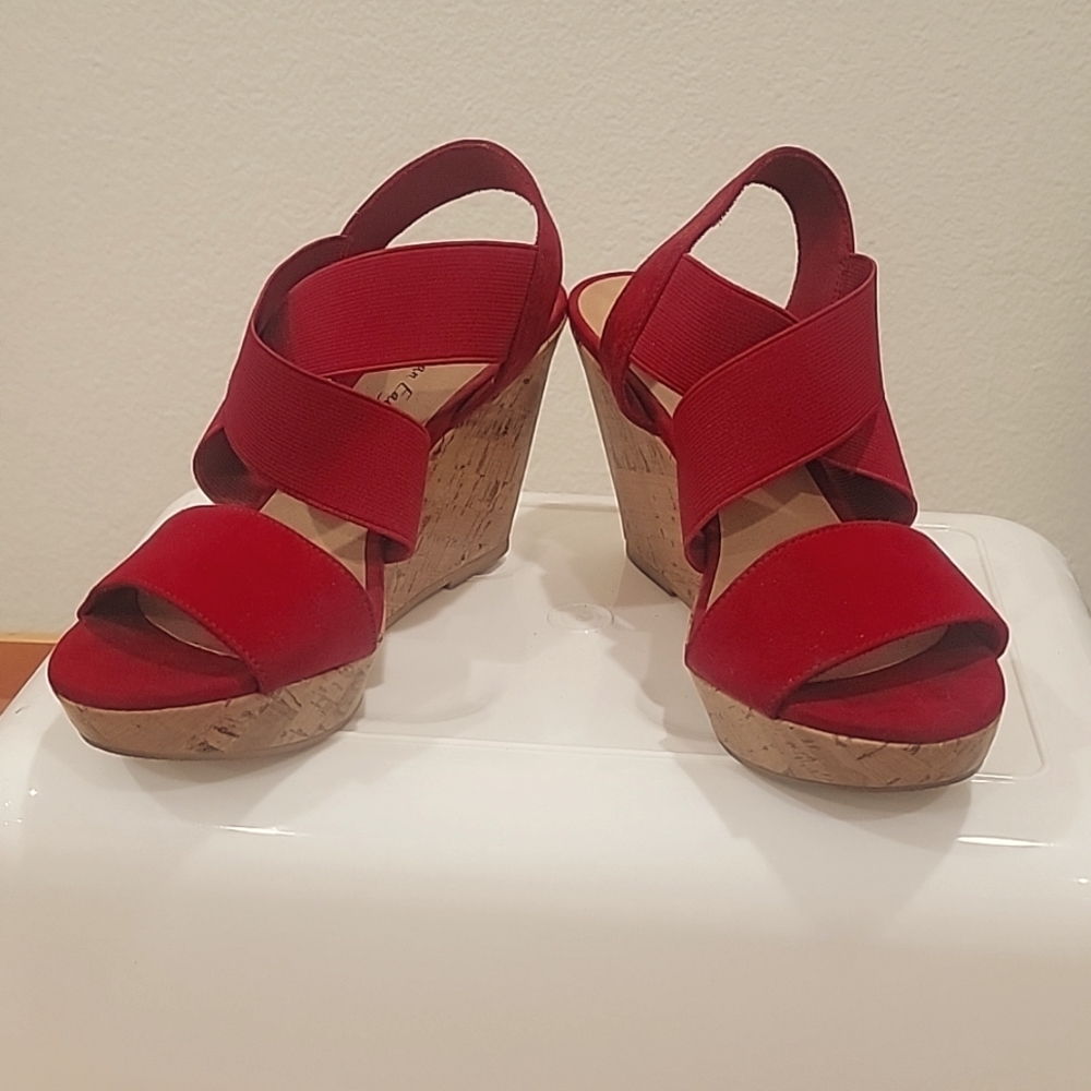 Size 6 red wedges